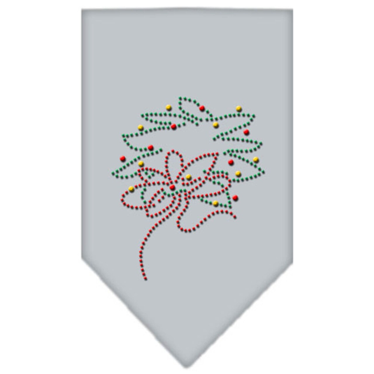 Mirage Pet Products Cotton Wreath Rhinestone Bandana, Grey - Large